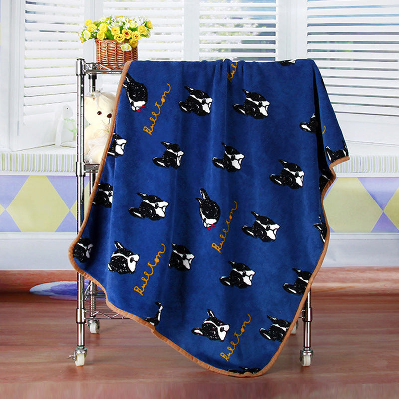 KFX-7931709 Cartoon Animal Print Flannel Coral Fleece Blanket for Pets - 100x75cm