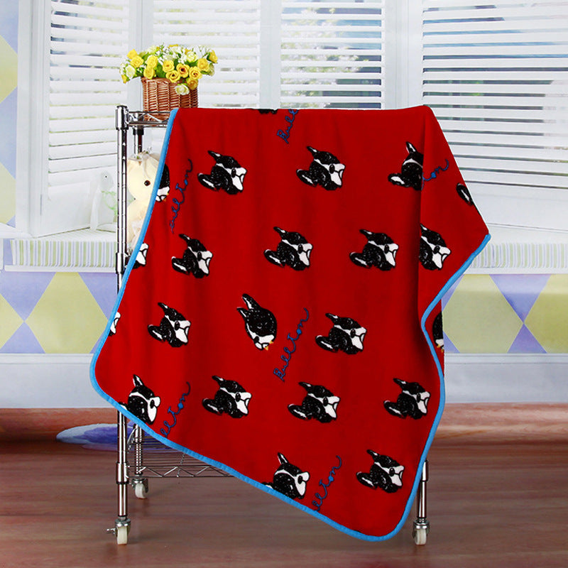 KFX-7931709 Cartoon Animal Print Flannel Coral Fleece Blanket for Pets - 100x75cm