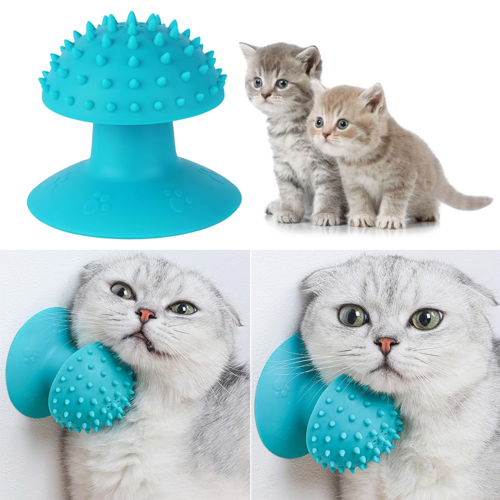 KFX-7932349 Self-Grooming Cat Brush and Massager for Long and Short Fur with Cat Mint Attachment