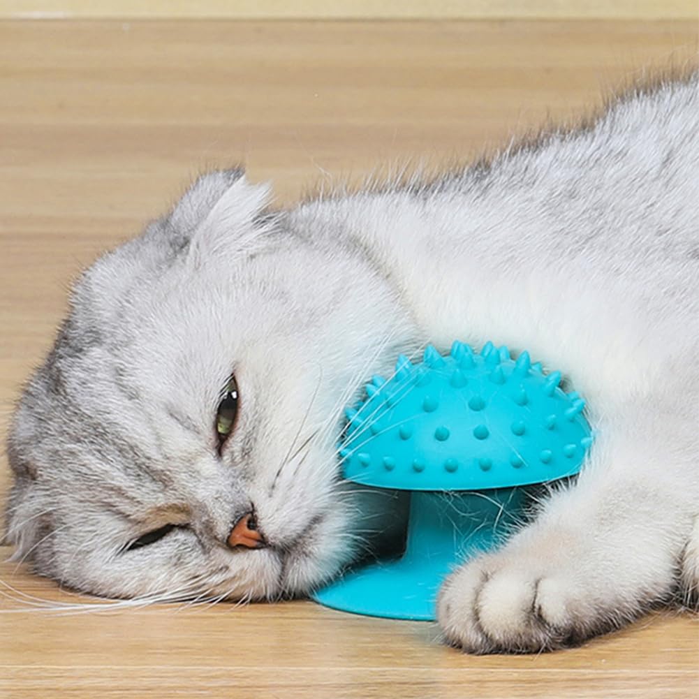KFX-7932349 Self-Grooming Cat Brush and Massager for Long and Short Fur with Cat Mint Attachment
