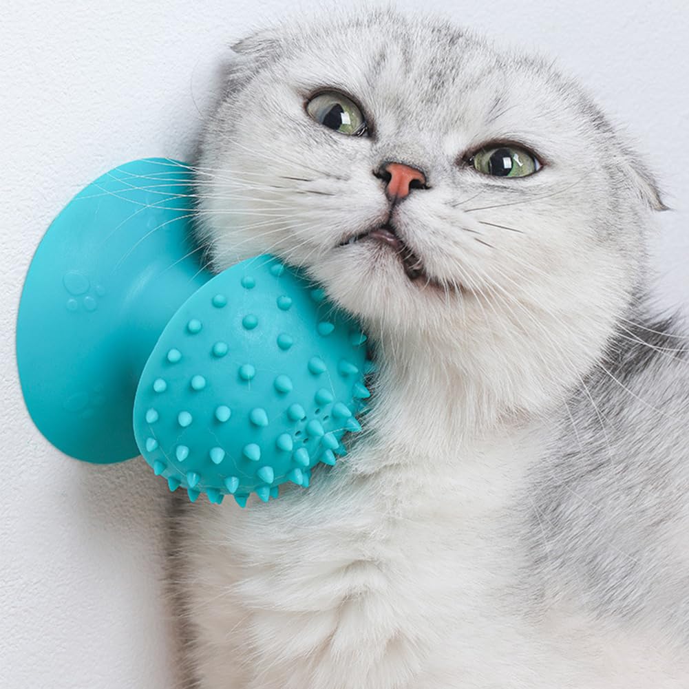KFX-7932349 Self-Grooming Cat Brush and Massager for Long and Short Fur with Cat Mint Attachment