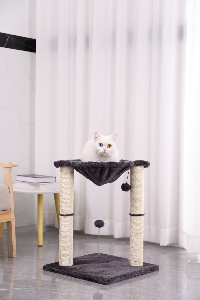 KFX-7934141 Cat Scratching Post with Integrated Nest - E1 Wooden, 40x40x54cm, Simple Design
