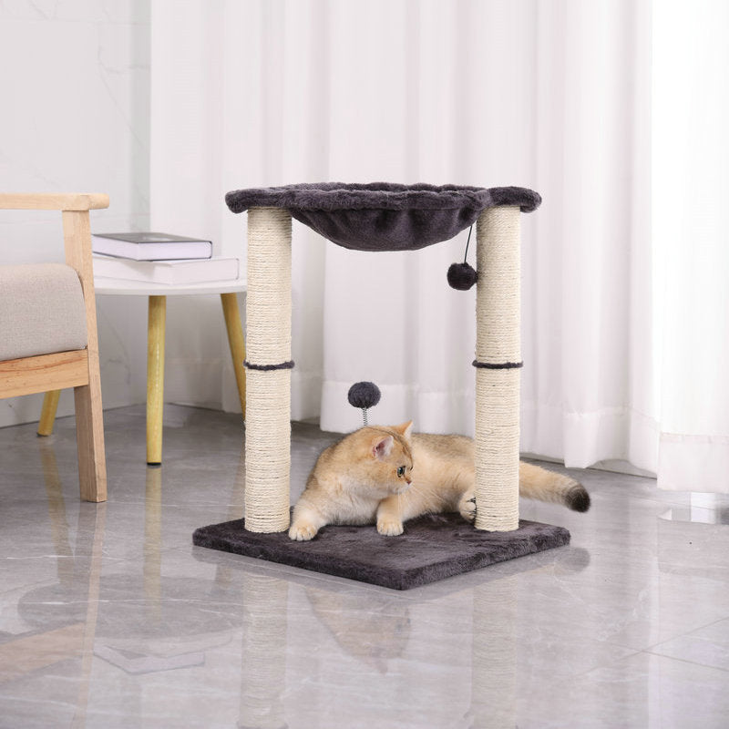 KFX-7934141 Cat Scratching Post with Integrated Nest - E1 Wooden, 40x40x54cm, Simple Design