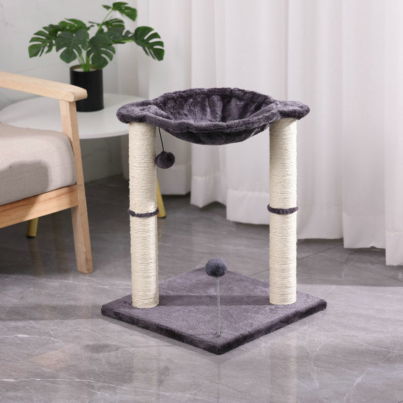 KFX-7934141 Cat Scratching Post with Integrated Nest - E1 Wooden, 40x40x54cm, Simple Design
