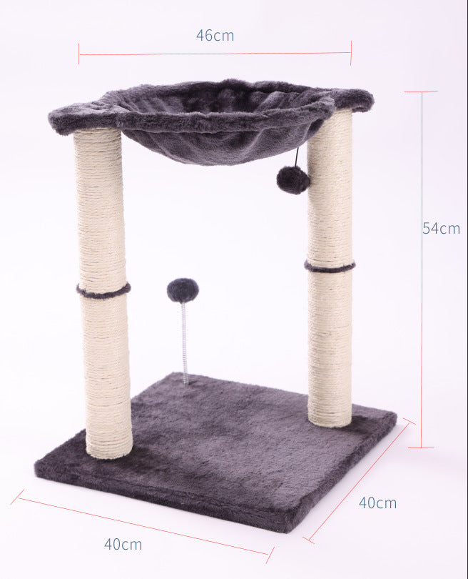 KFX-7934141 Cat Scratching Post with Integrated Nest - E1 Wooden, 40x40x54cm, Simple Design