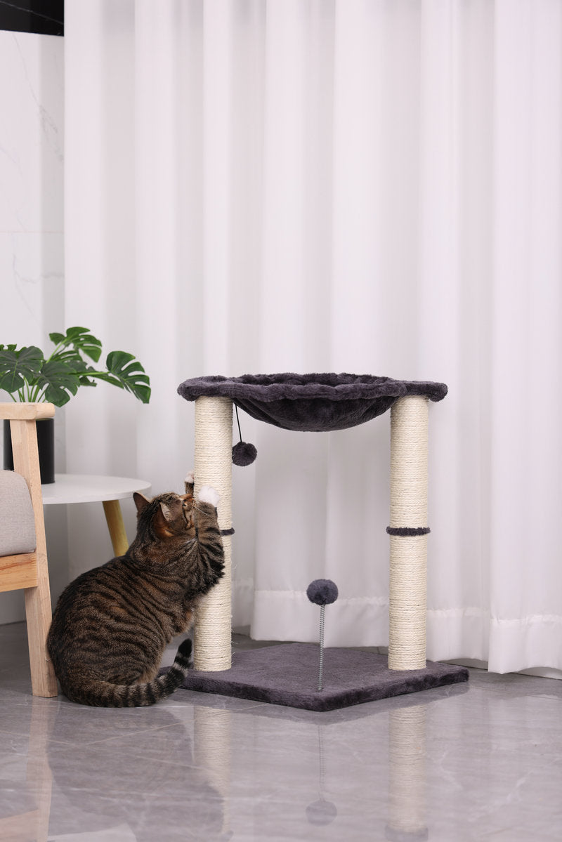 KFX-7934141 Cat Scratching Post with Integrated Nest - E1 Wooden, 40x40x54cm, Simple Design