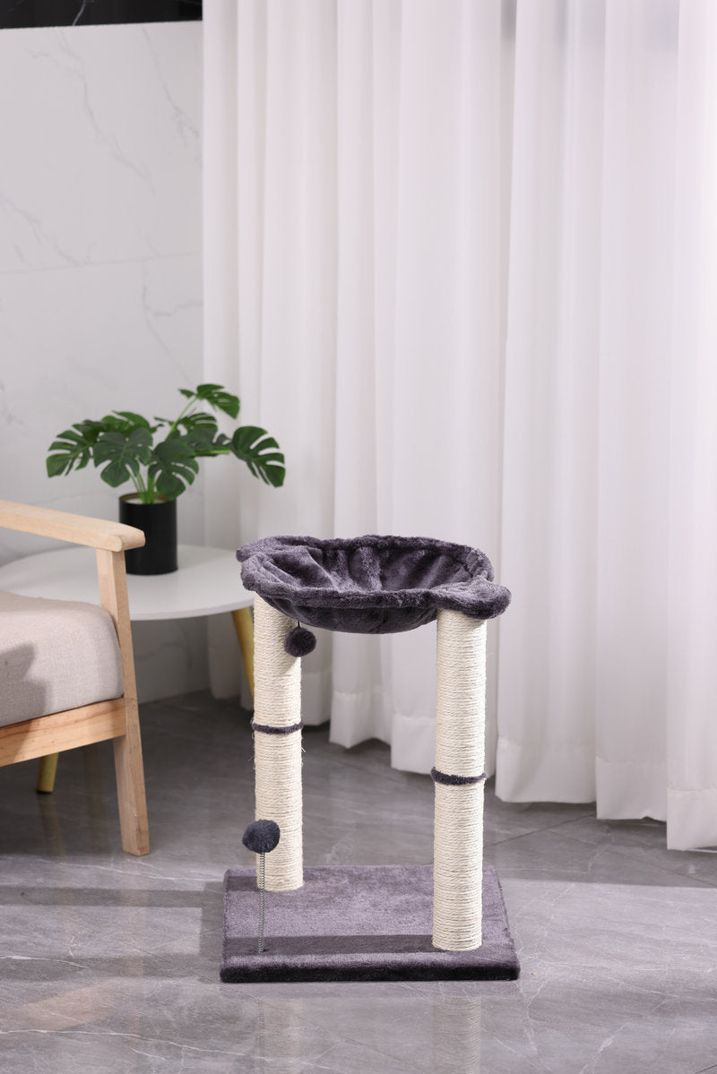KFX-7934141 Cat Scratching Post with Integrated Nest - E1 Wooden, 40x40x54cm, Simple Design