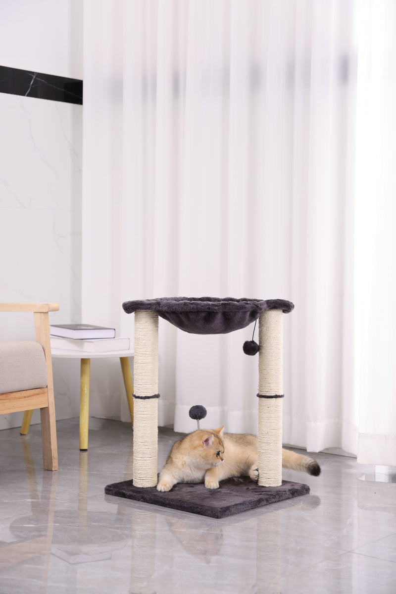KFX-7934141 Cat Scratching Post with Integrated Nest - E1 Wooden, 40x40x54cm, Simple Design