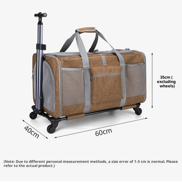 KFX-7934525 Portable Foldable Hand-held Cross-body Pet Carrier Bag with Breathable Fabric and Large Capacity