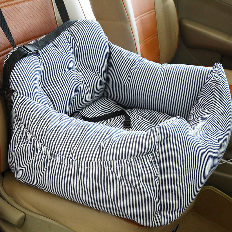 KFX-7937085 Pet Safety Car Nest, Multi-Color Oxford Cloth Car Kennel with Safety Buckle for Front and Back Rows, 55x50x30CM