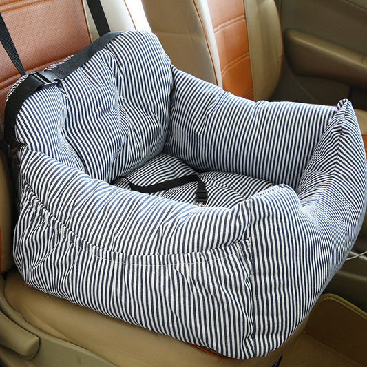 KFX-7937085 Pet Safety Car Nest, Multi-Color Oxford Cloth Car Kennel with Safety Buckle for Front and Back Rows, 55x50x30CM