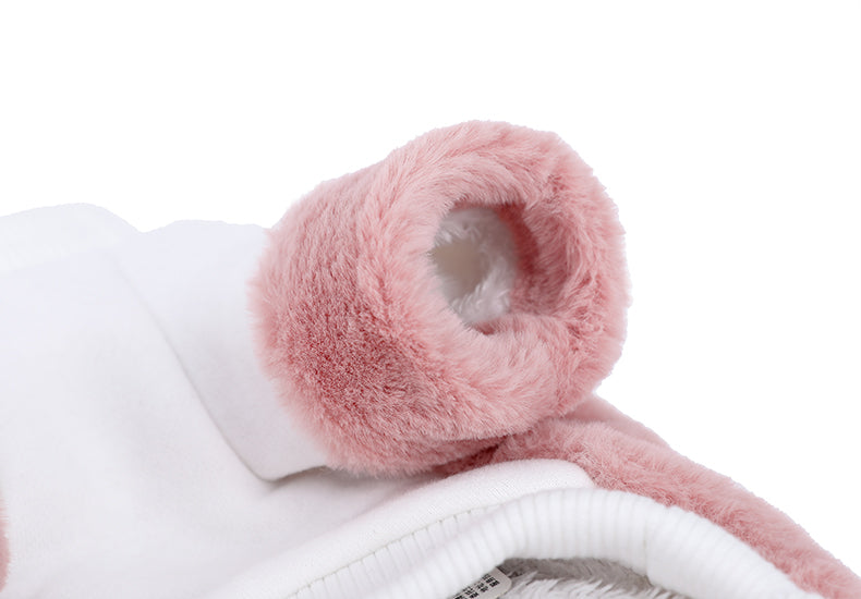 KFX-7937213 Cozy Pink Double-Sided Velvet Dog Outfit for Autumn and Winter
