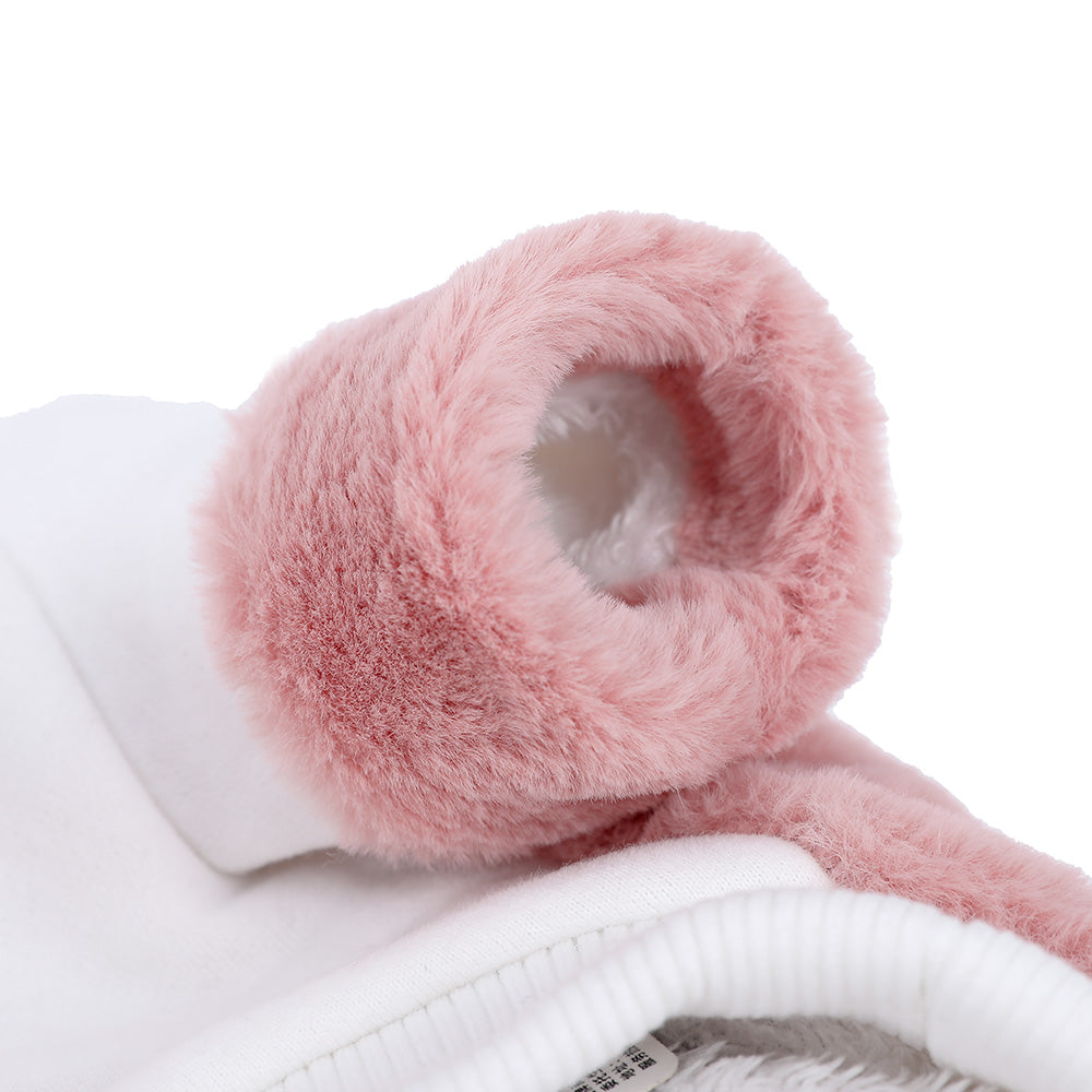 KFX-7937213 Cozy Pink Double-Sided Velvet Dog Outfit for Autumn and Winter
