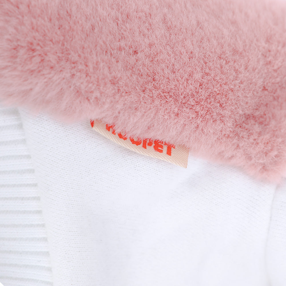 KFX-7937213 Cozy Pink Double-Sided Velvet Dog Outfit for Autumn and Winter