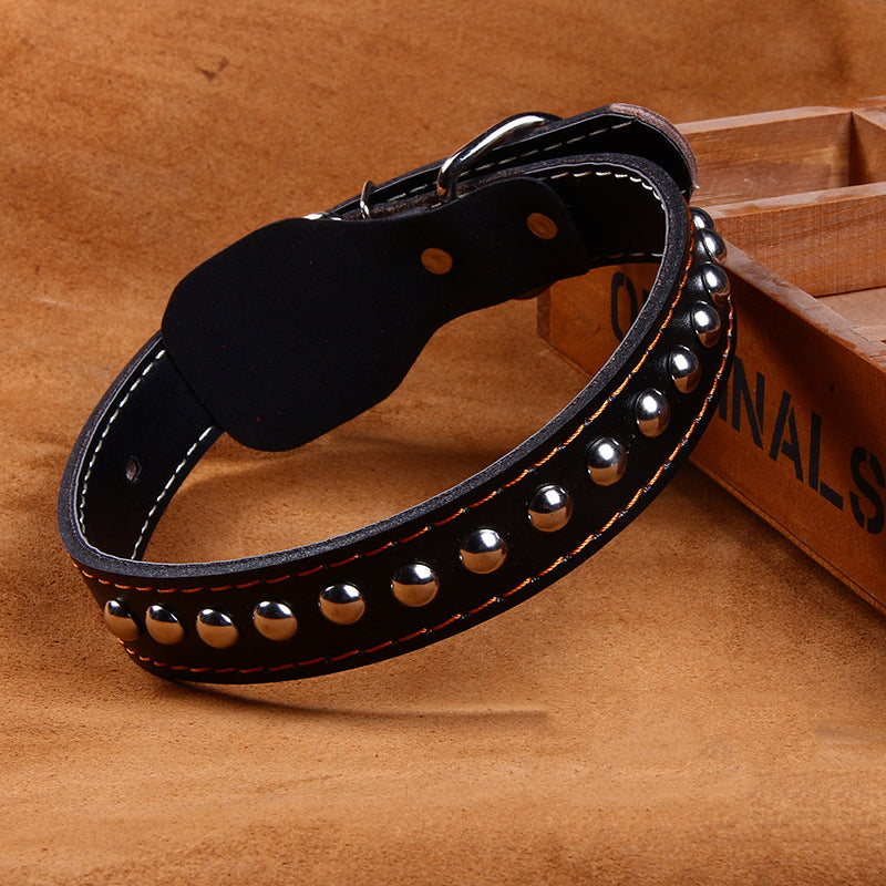 KFX-7940413 Durable Cowhide Pet Collar with Alloy Lock - Available in Multiple Sizes