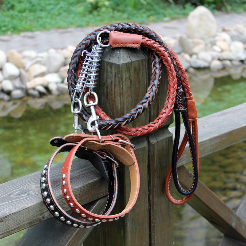 KFX-7940413 Durable Cowhide Pet Collar with Alloy Lock - Available in Multiple Sizes