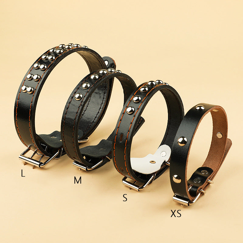 KFX-7940413 Durable Cowhide Pet Collar with Alloy Lock - Available in Multiple Sizes