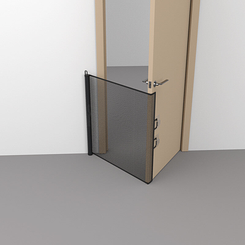KFX-7942077 Retractable Dog and Baby Safety Gate for Stairs and Doorways, Adjustable 130CM x 78CM, Indoor/Outdoor Use
