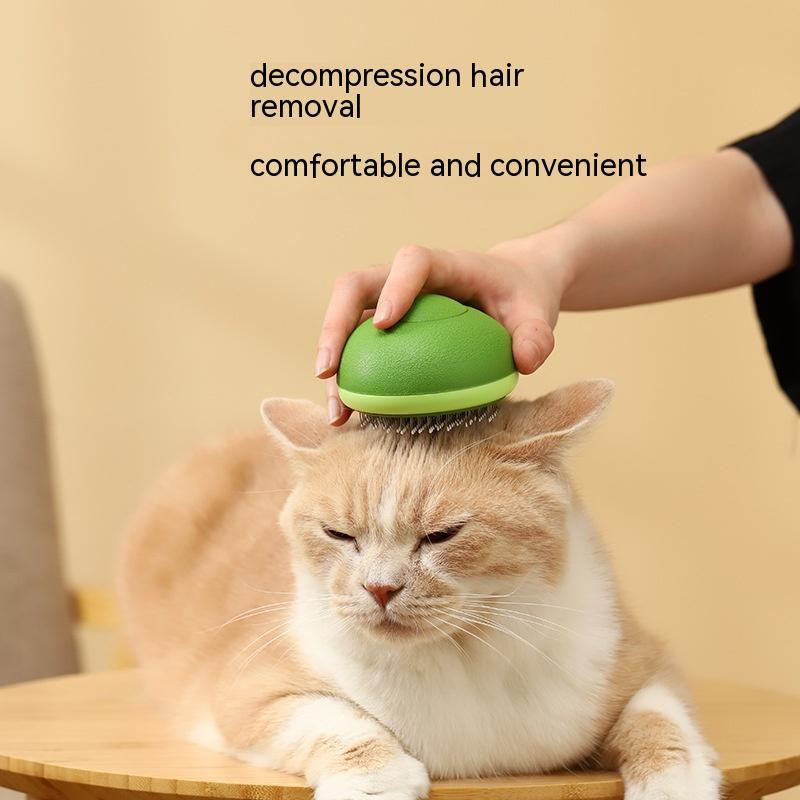 KFX-7942205 Avocado Shaped 2-in-1 Pet Grooming Tool for De-Shedding and Massage with Stainless Steel Needle