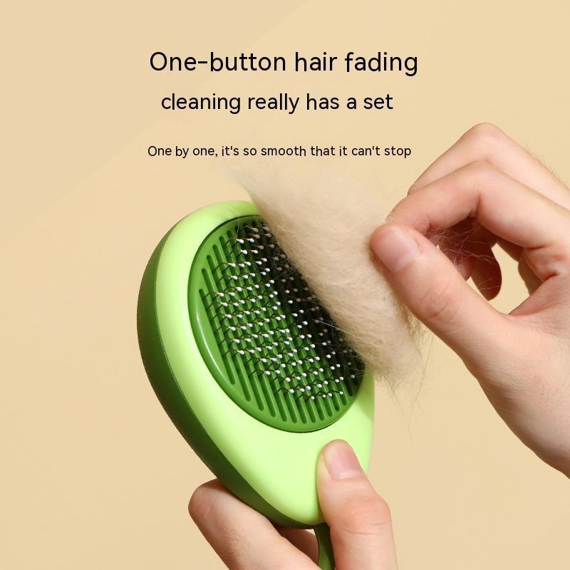 KFX-7942205 Avocado Shaped 2-in-1 Pet Grooming Tool for De-Shedding and Massage with Stainless Steel Needle
