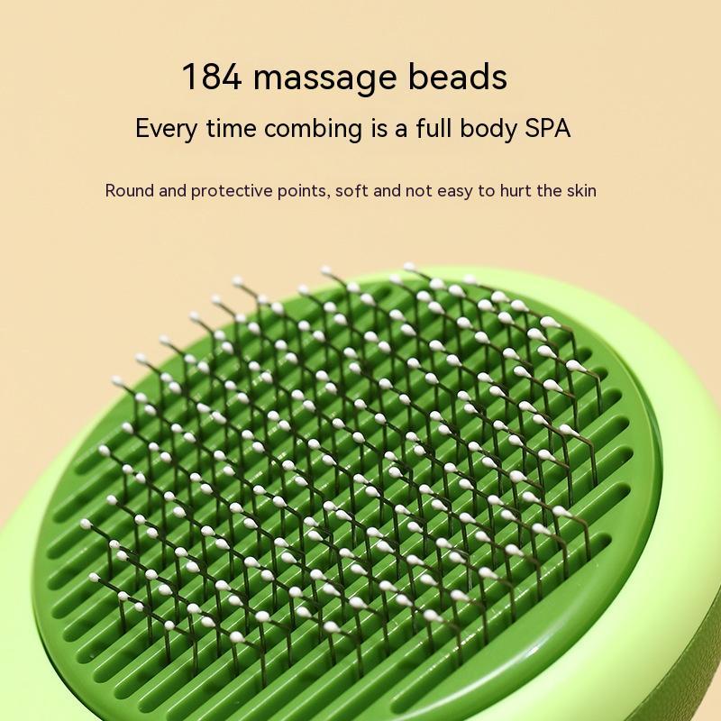 KFX-7942205 Avocado Shaped 2-in-1 Pet Grooming Tool for De-Shedding and Massage with Stainless Steel Needle