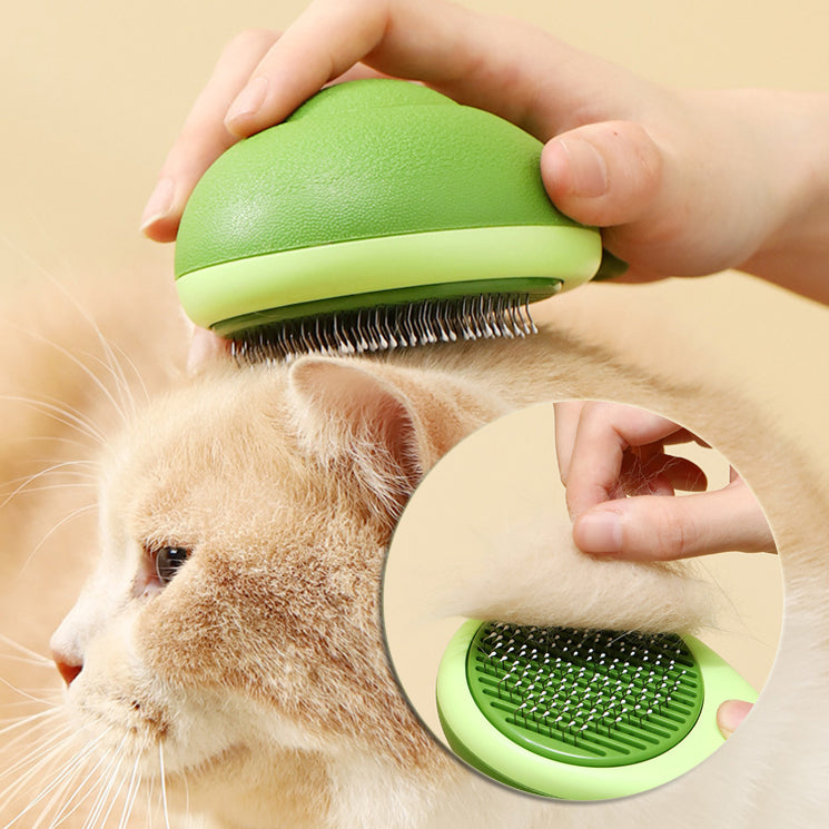 KFX-7942205 Avocado Shaped 2-in-1 Pet Grooming Tool for De-Shedding and Massage with Stainless Steel Needle