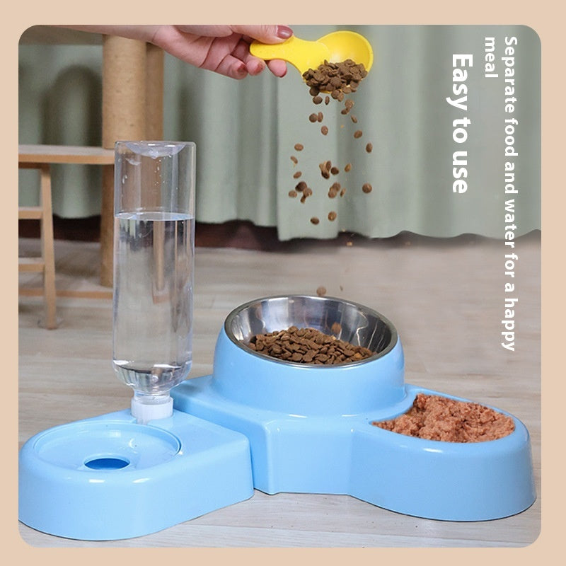 KFX-7942589 Automatic Removable Blue Plastic Cat Bowl with Water Feeder