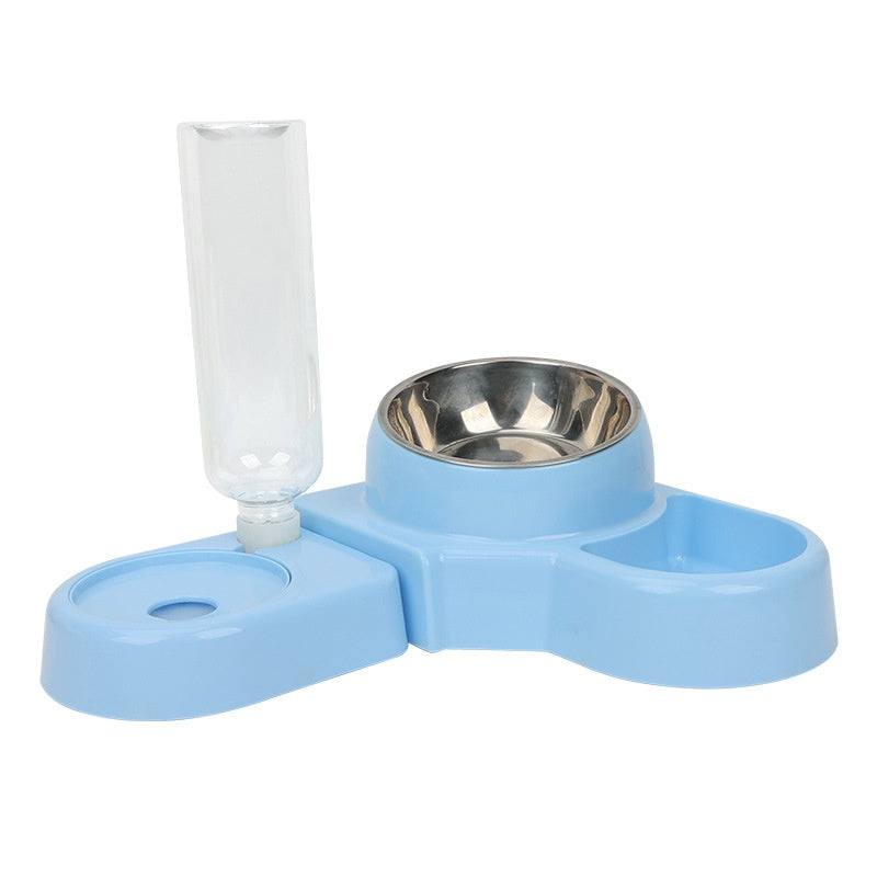 KFX-7942589 Automatic Removable Blue Plastic Cat Bowl with Water Feeder