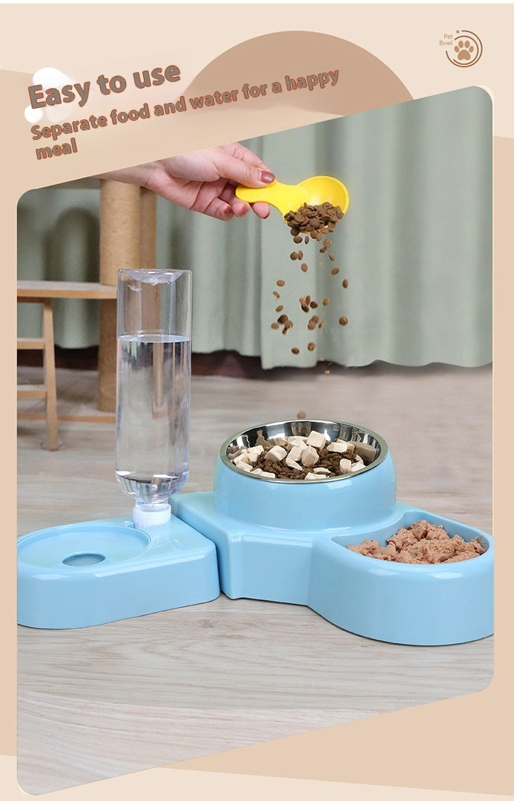 KFX-7942589 Automatic Removable Blue Plastic Cat Bowl with Water Feeder