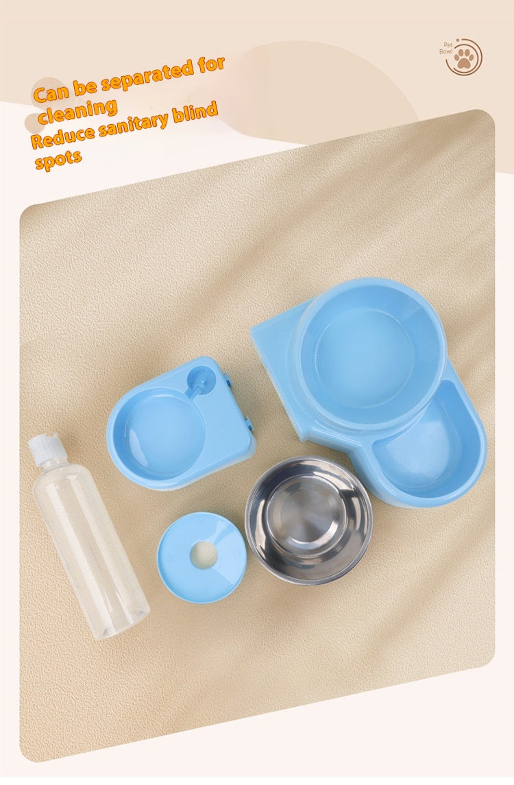 KFX-7942589 Automatic Removable Blue Plastic Cat Bowl with Water Feeder