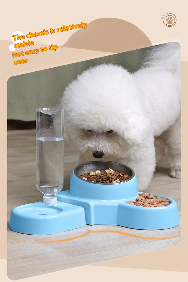 KFX-7942589 Automatic Removable Blue Plastic Cat Bowl with Water Feeder