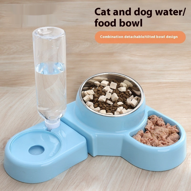 KFX-7942589 Automatic Removable Blue Plastic Cat Bowl with Water Feeder