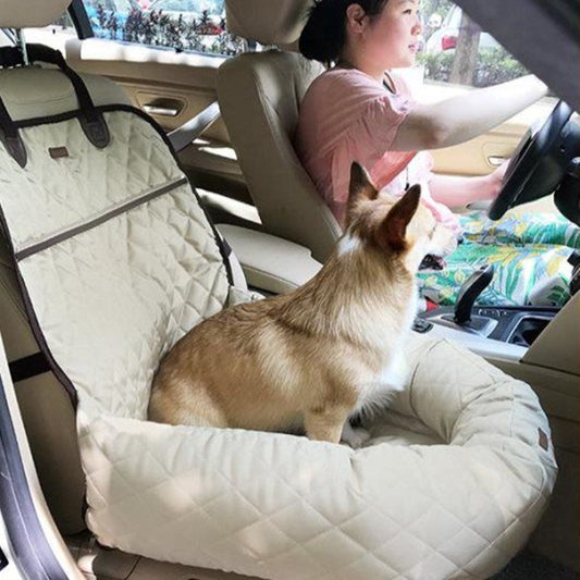 KFX-7942845 Pet Car Bed Pads for Dogs and Cats - Beige Cushion for Travel Comfort