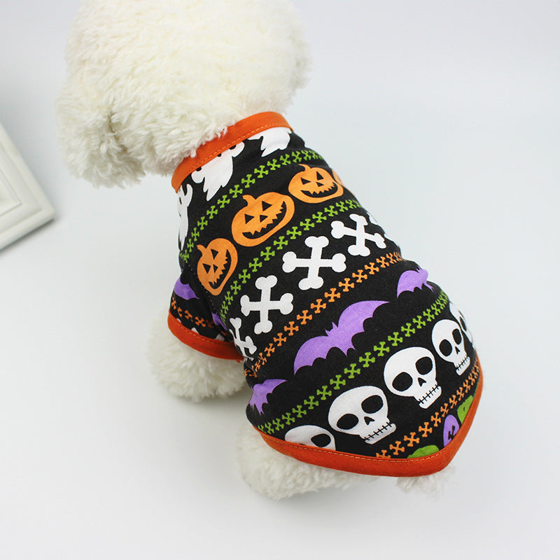KFX-7944765 Cartoon Print Casual T-Shirt for Pets - Lightweight Terylene Material, Various Sizes Available