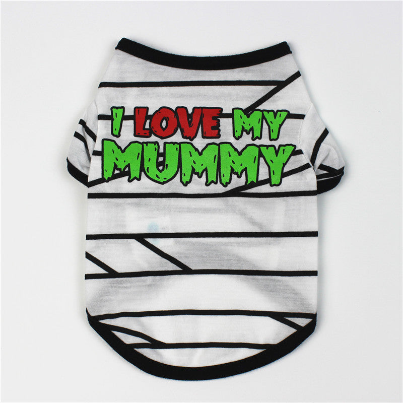 KFX-7944765 Cartoon Print Casual T-Shirt for Pets - Lightweight Terylene Material, Various Sizes Available