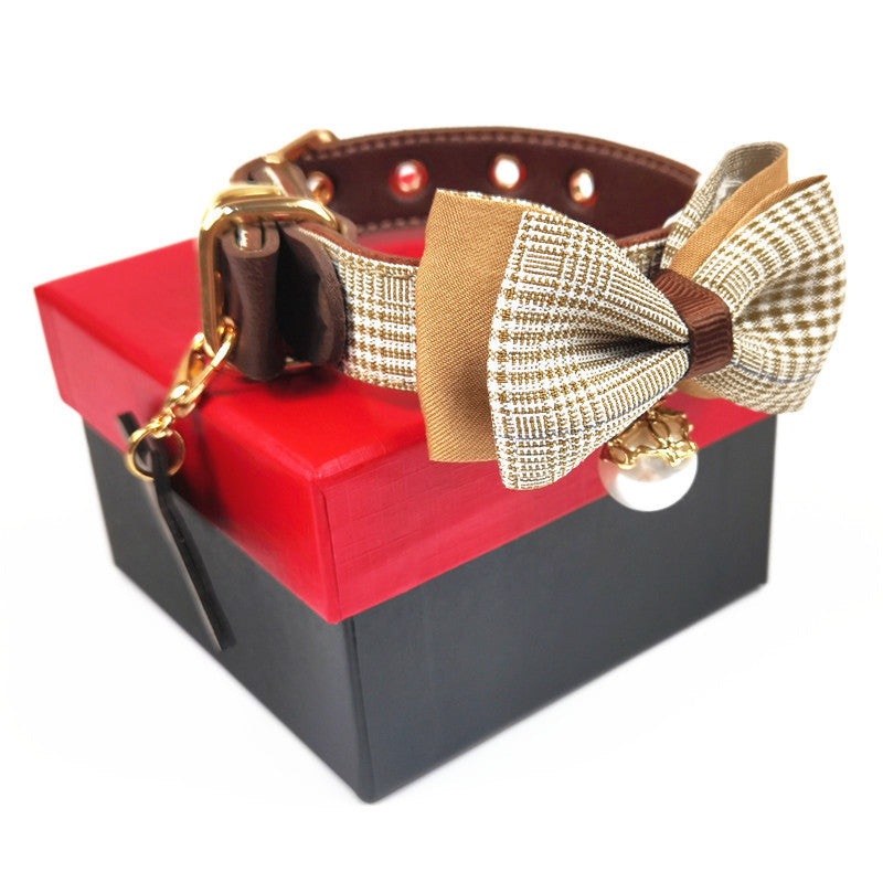 KFX-7945661 Teddy Dog Leather Breast Strap Collar - Dark Khaki, Pink, Black, Sizes S-XL