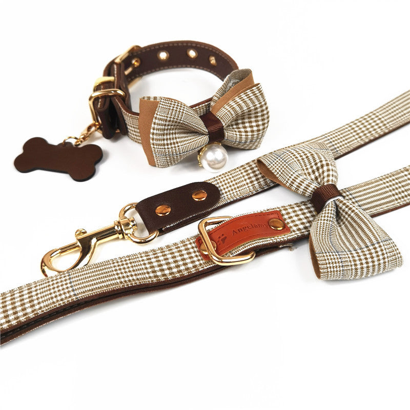 KFX-7945661 Teddy Dog Leather Breast Strap Collar - Dark Khaki, Pink, Black, Sizes S-XL