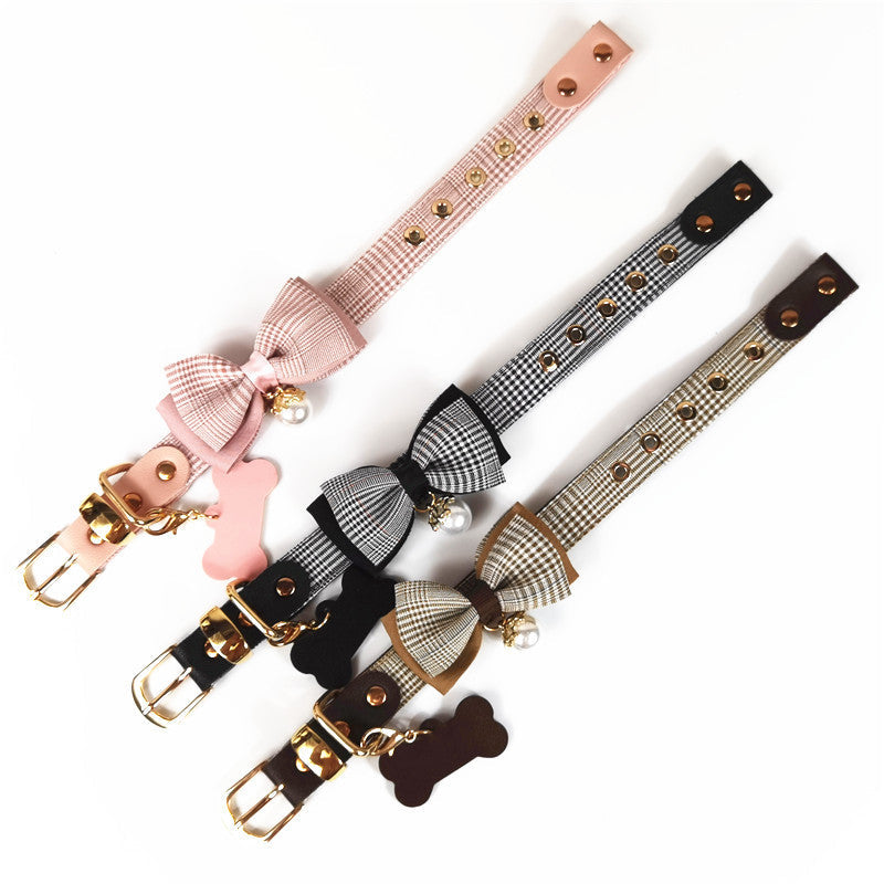 KFX-7945661 Teddy Dog Leather Breast Strap Collar - Dark Khaki, Pink, Black, Sizes S-XL