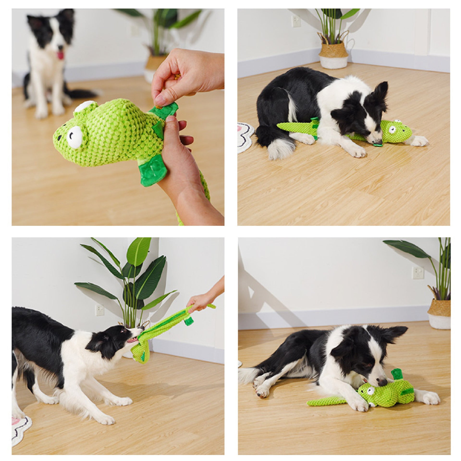 KFX-7946045 Tibetan Food Dog Plush Toy with Sound and Treat Dispensing Features