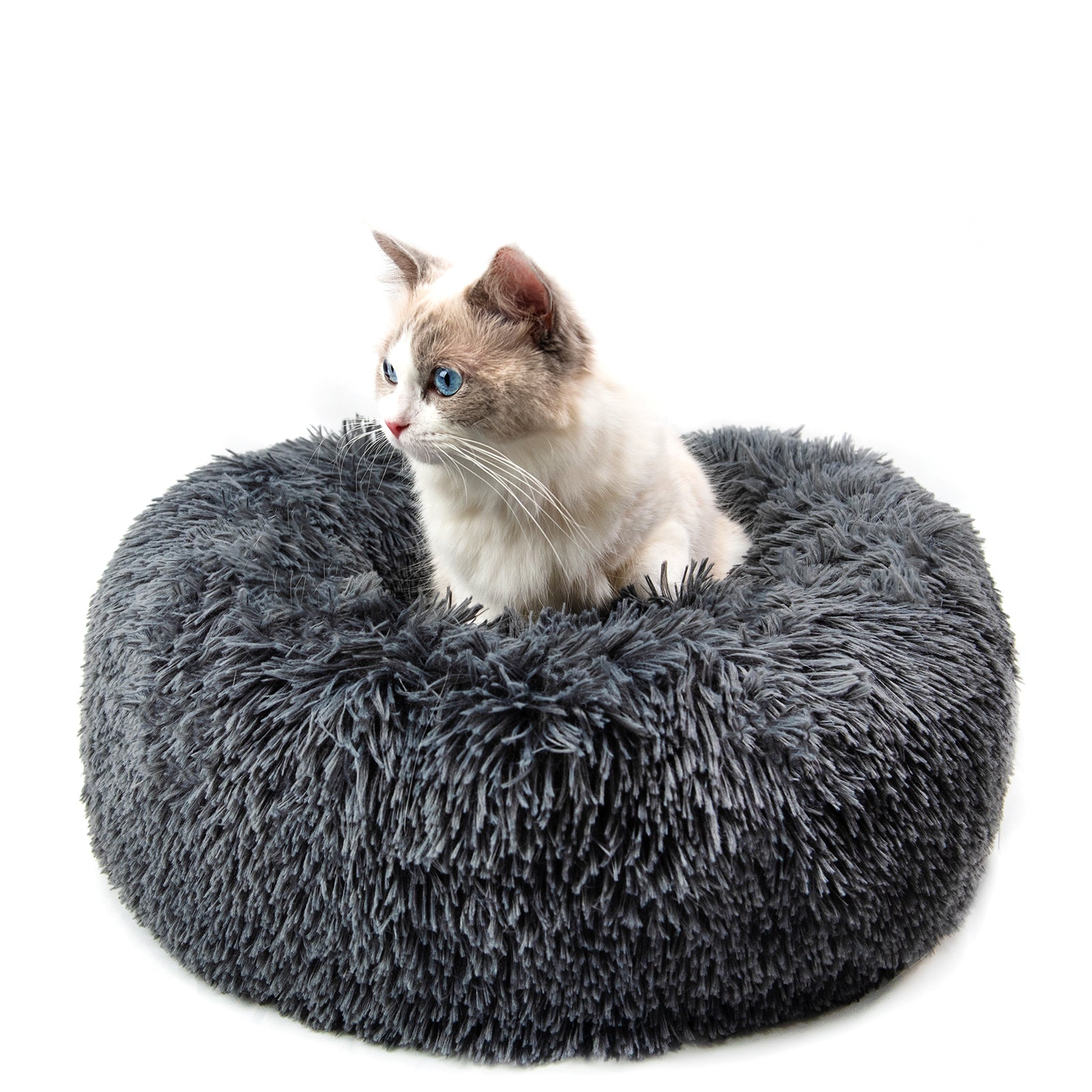 KFX-7946429 Plush Round Dog Bed for Small Dogs - Cozy Orthopedic Pet Nest with Anti-Slip Bottom and Easy Care