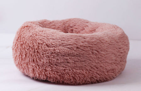 KFX-7946429 Plush Round Dog Bed for Small Dogs - Cozy Orthopedic Pet Nest with Anti-Slip Bottom and Easy Care