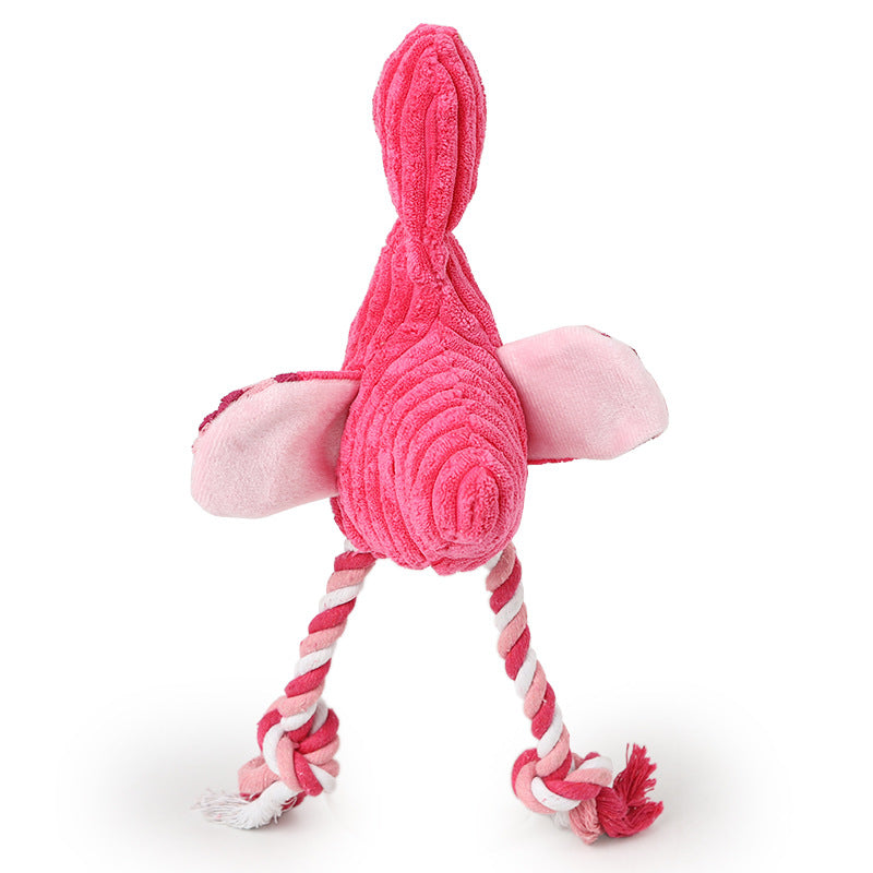 KFX-7947197 Brushed Velvet Vocal Flamingo Dog Toy - Wear-Resistant, Bite-Resistant Plush 35*15cm