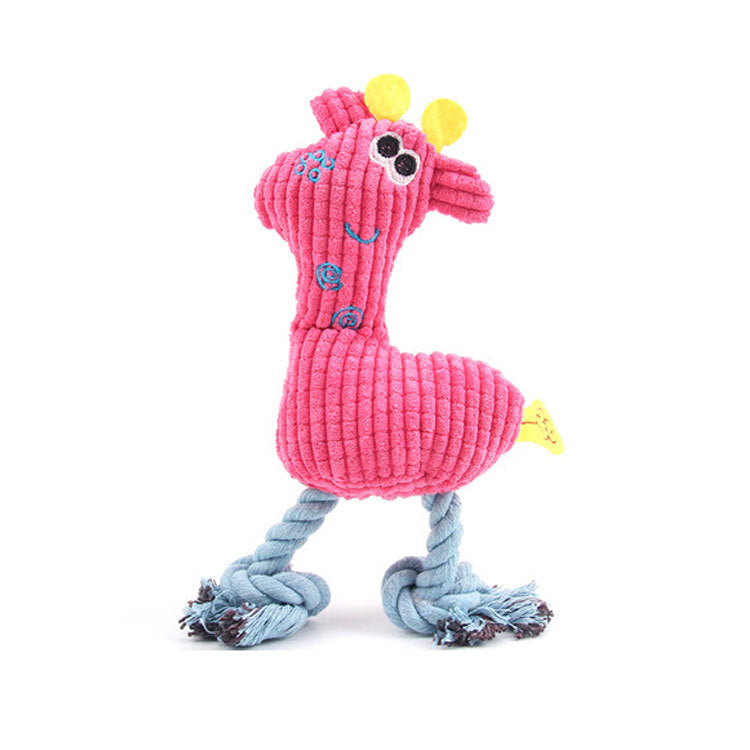 KFX-7947197 Brushed Velvet Vocal Flamingo Dog Toy - Wear-Resistant, Bite-Resistant Plush 35*15cm