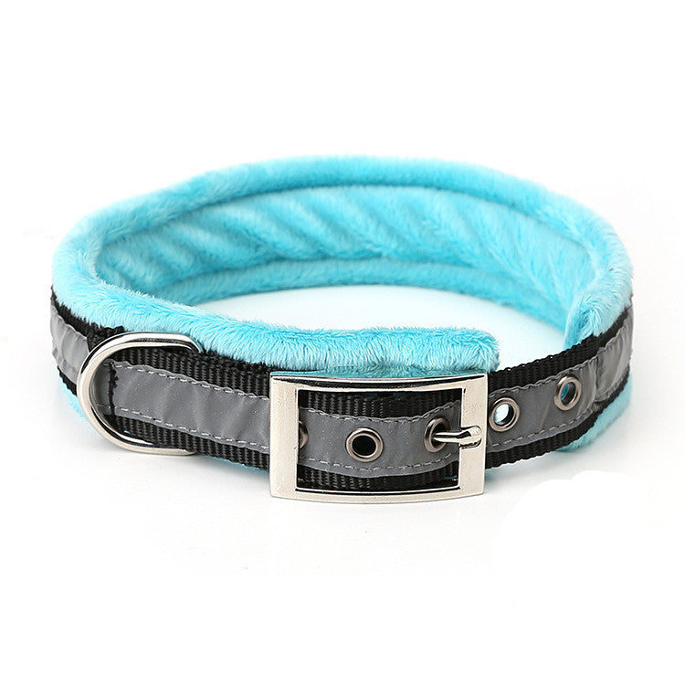 KFX-7948349 Reflective Nylon Dog Collar with Soft Flannel Lining in Multiple Colors