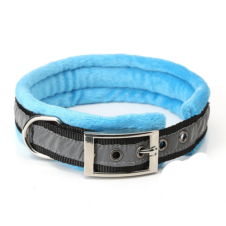 KFX-7948349 Reflective Nylon Dog Collar with Soft Flannel Lining in Multiple Colors