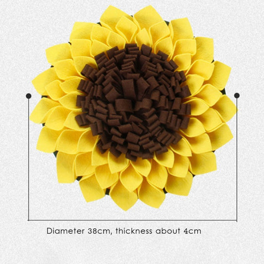 KFX-7950525 Washable Sunflower Snuffle Mat for Dogs - Non-Slip Slow Feeder, Nose Work Training, Energy & Stress Relief