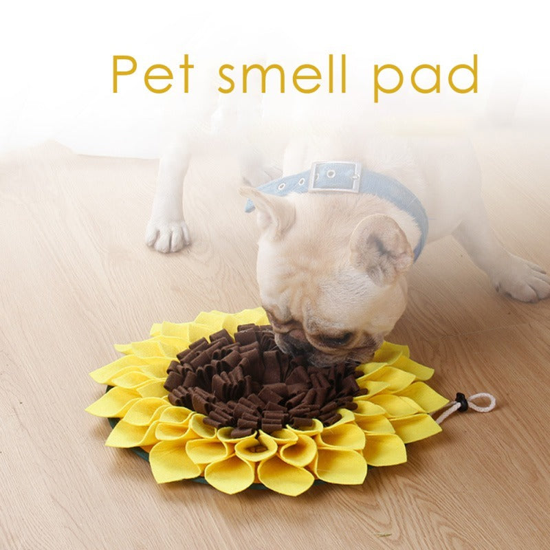 KFX-7950525 Washable Sunflower Snuffle Mat for Dogs - Non-Slip Slow Feeder, Nose Work Training, Energy & Stress Relief