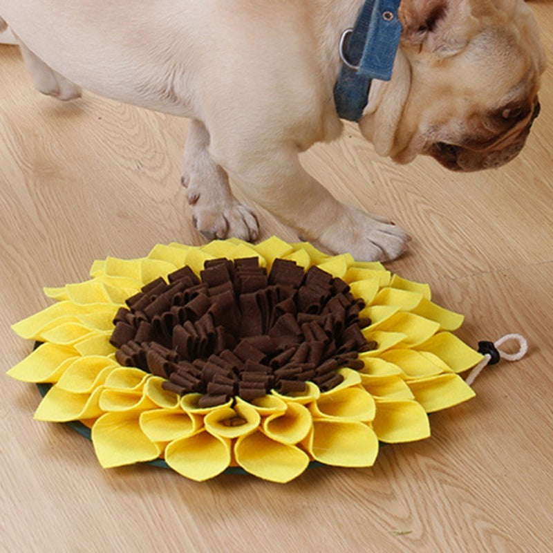 KFX-7950525 Washable Sunflower Snuffle Mat for Dogs - Non-Slip Slow Feeder, Nose Work Training, Energy & Stress Relief