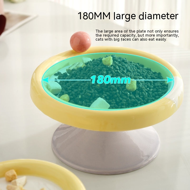 KFX-7952317 Ceramic Double Tone Ice Cream Cat Bowl in Yellow/Purple and Red/Green - Small and Large Sizes Available