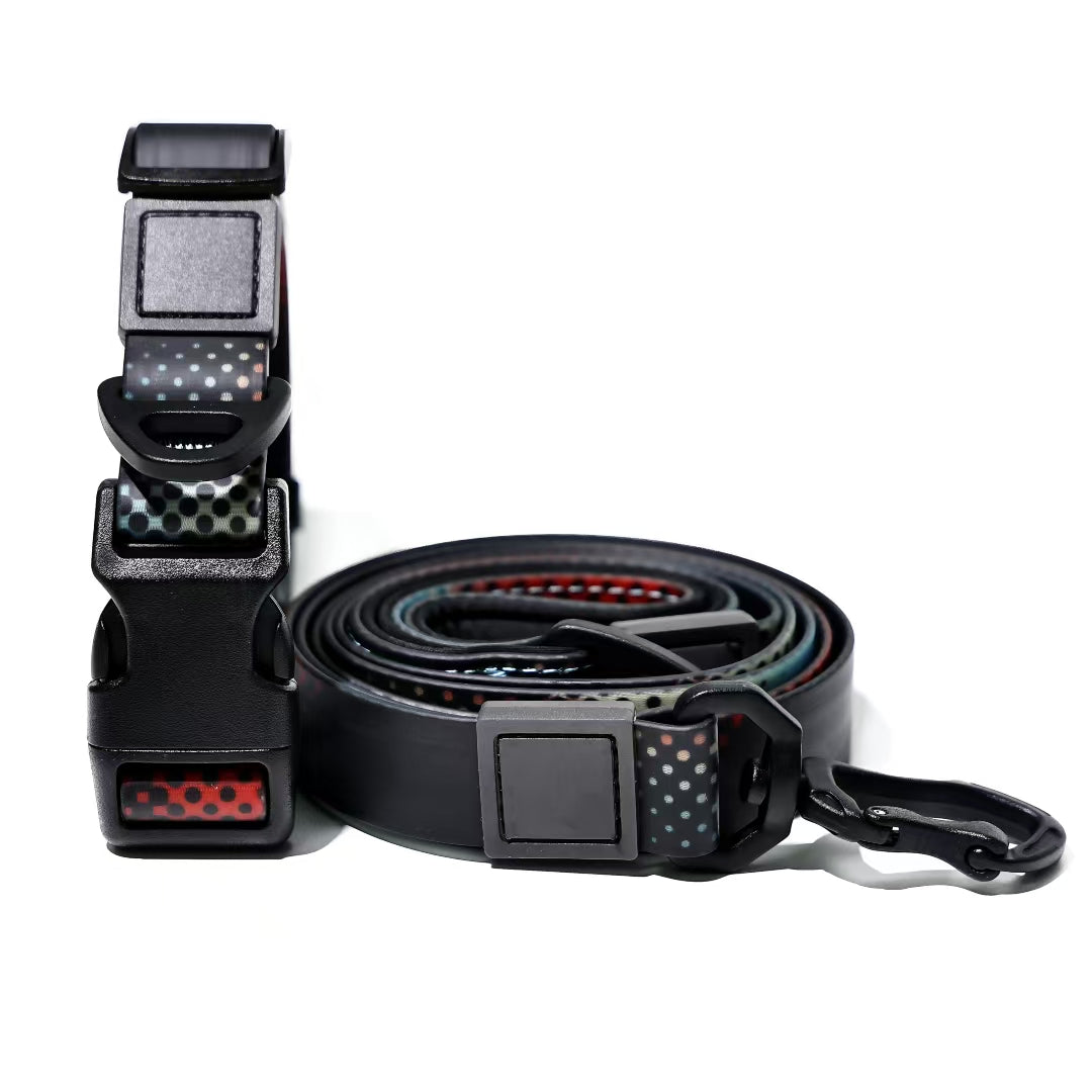 KFX-7957693 Waterproof PVC Coated Rubberized Traction Leash Set for Dogs